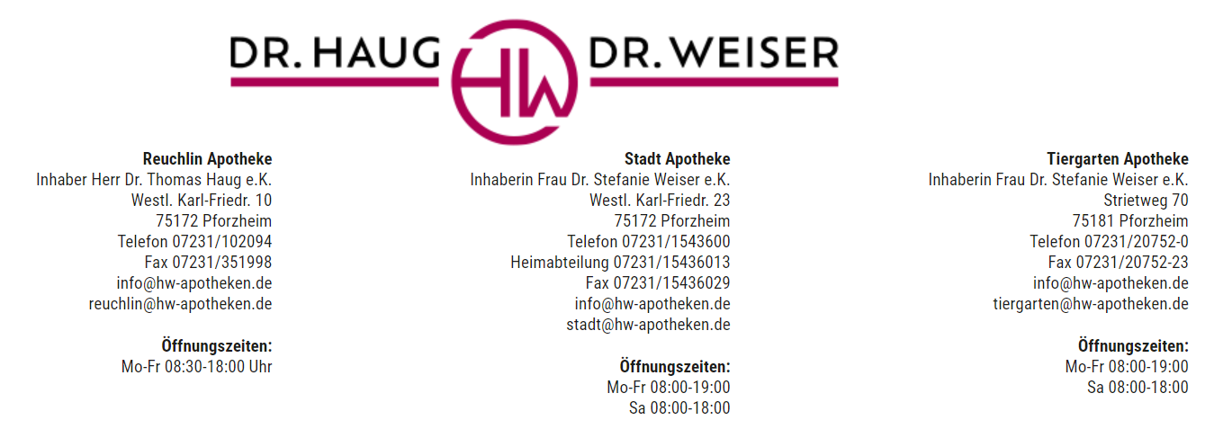 Stadt Apotheke Dr. Stefanie Weiser Apotheken e.K.