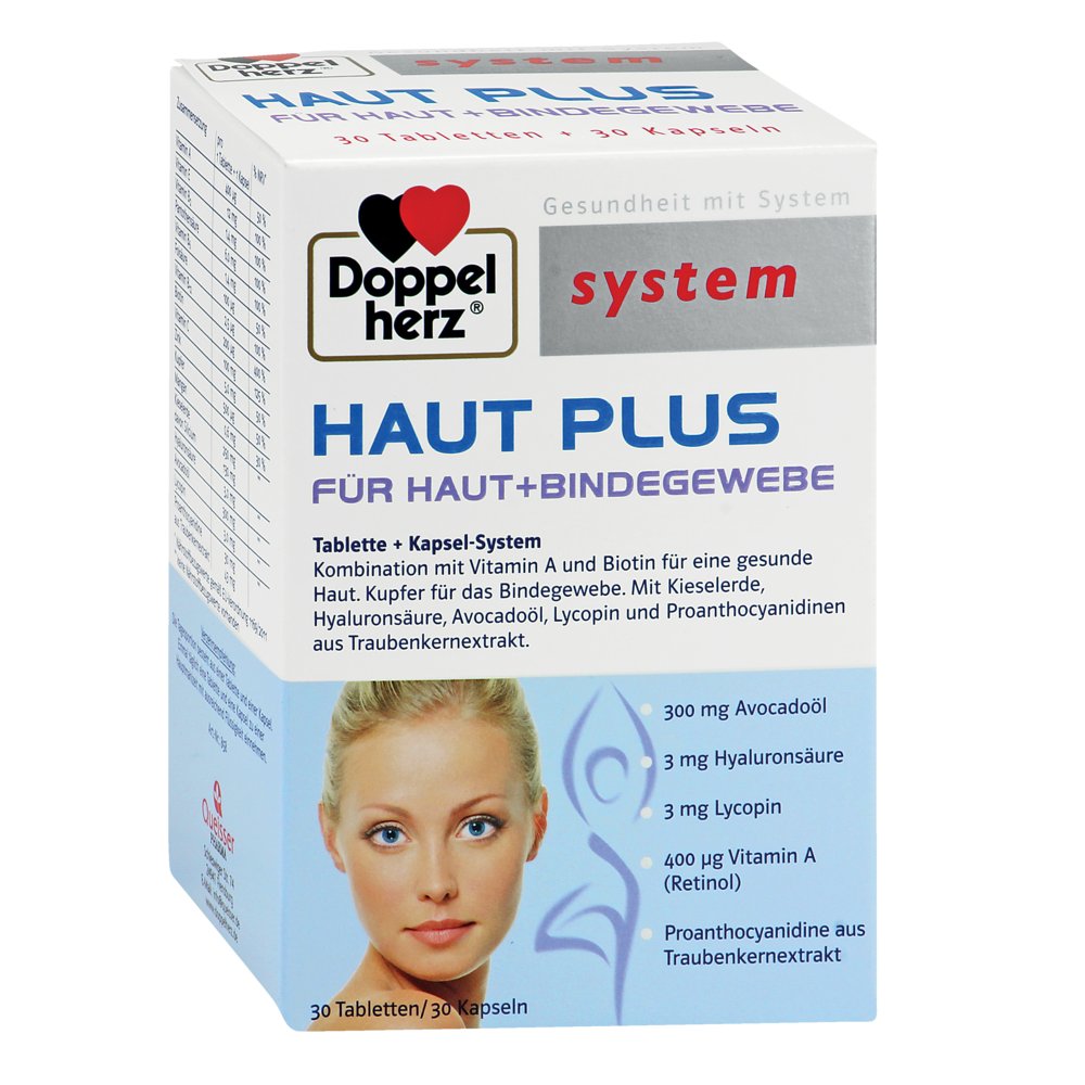 DOPPELHERZ Haut Plus system Tabletten+Kapseln