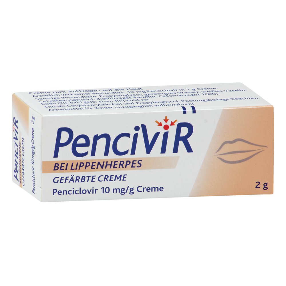 PENCIVIR bei Lippenherpes gefärbte Creme