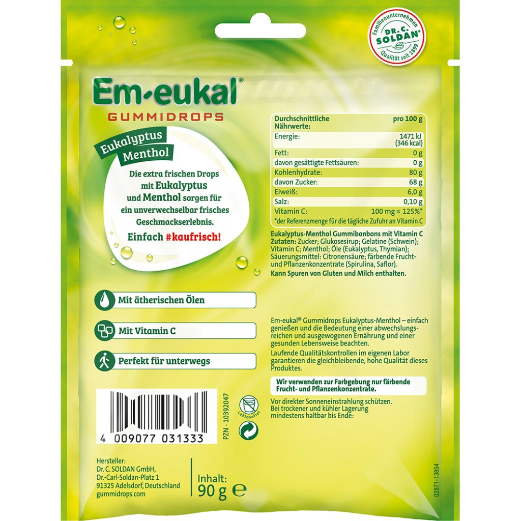 EM-EUKAL Gummidrops Eukalyptus-Menthol zuckerhalt.
