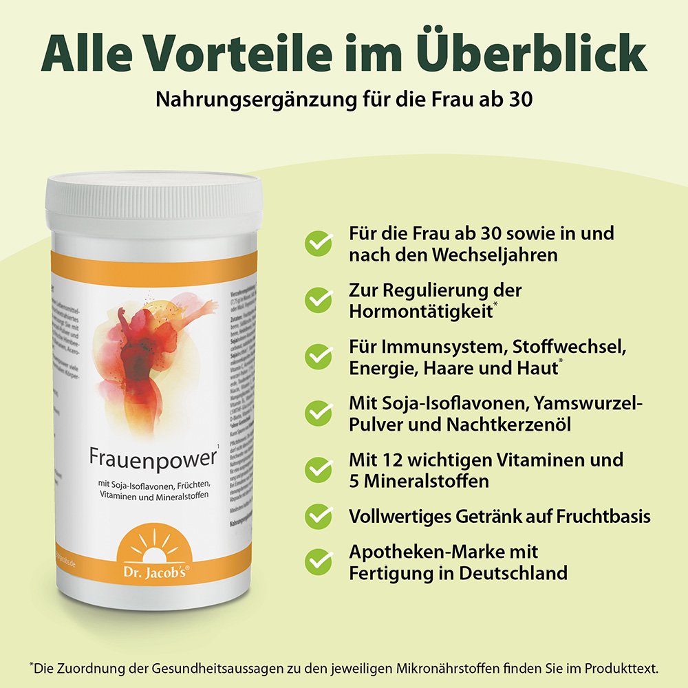 Dr. Jacob's Frauenpower Frucht-Getränkepulver Phytoöstrogene