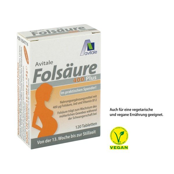 FOLSÄURE 400 Plus B12+Jod Tabletten