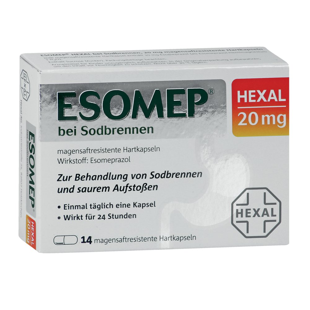 ESOMEP HEXAL bei Sodbrennen 20 mg msr.Hartkapseln