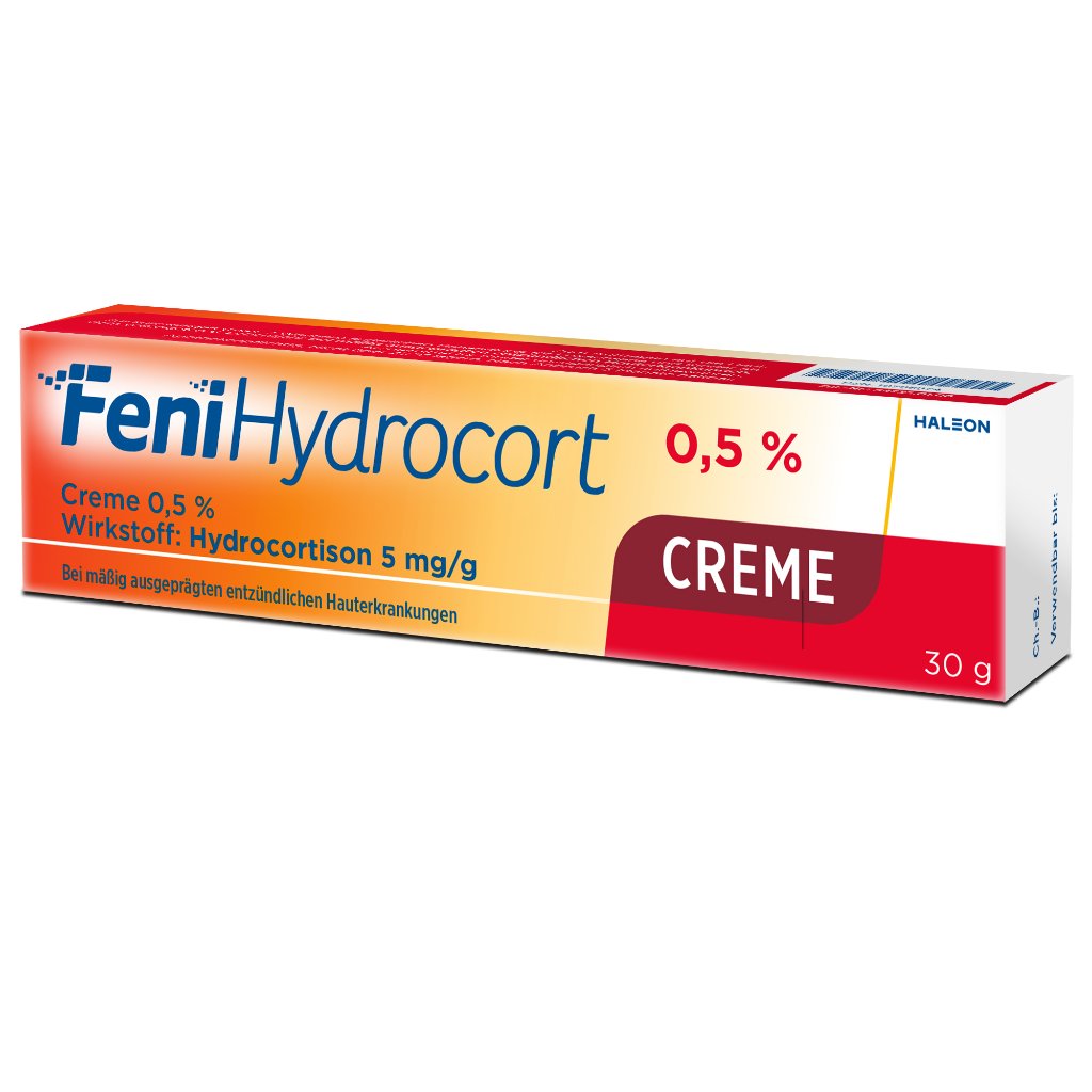 FeniHydrocort Creme 0,5 %, Hydrocortison 5 mg/g, wirksam bei Hautentzündungen, 30 g
