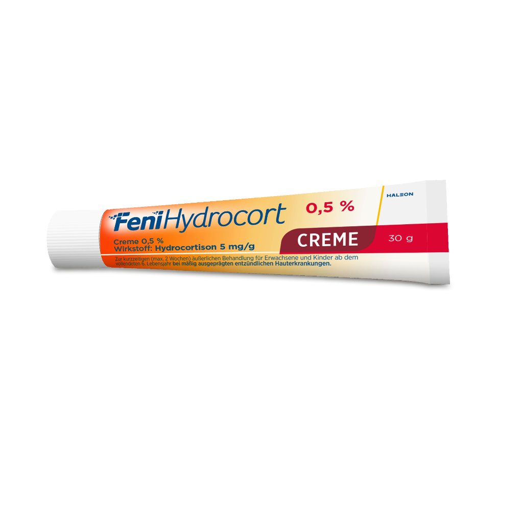 FeniHydrocort Creme 0,5 %, Hydrocortison 5 mg/g, wirksam bei Hautentzündungen, 30 g