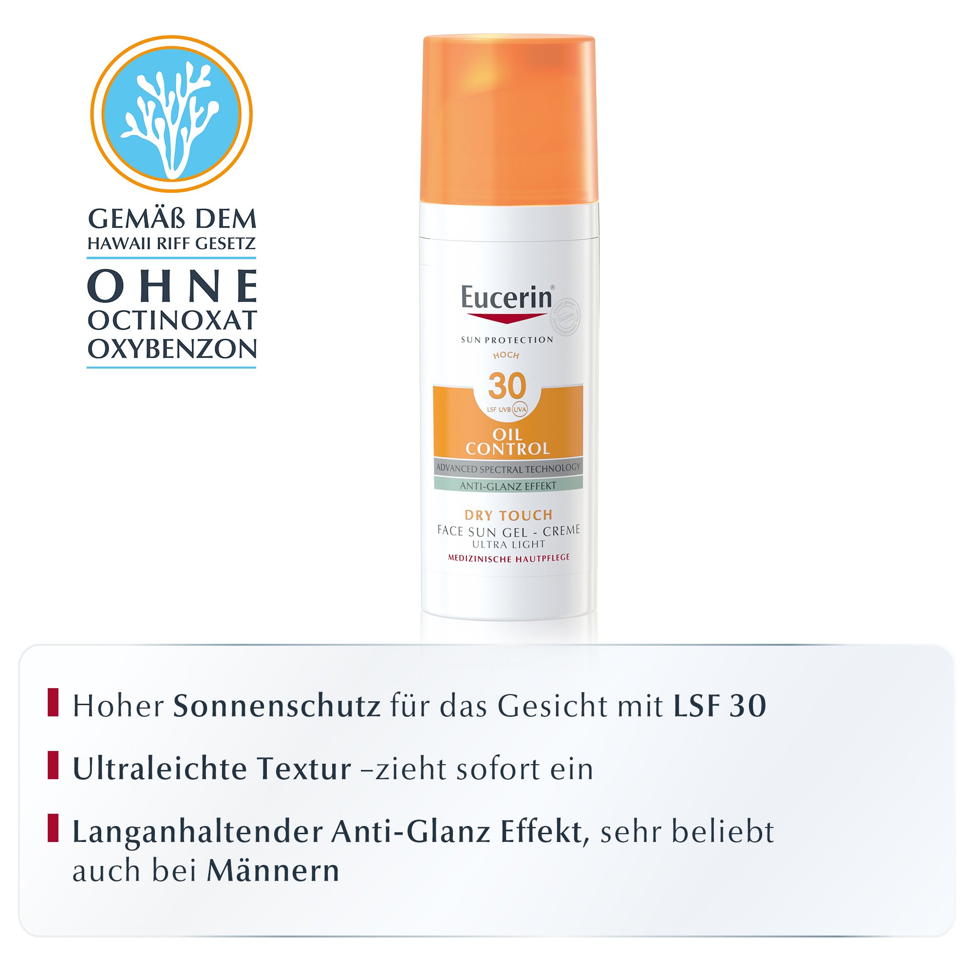 EUCERIN Sun Gel-Creme Oil Contr.Anti-Gl.Eff.LSF 30
