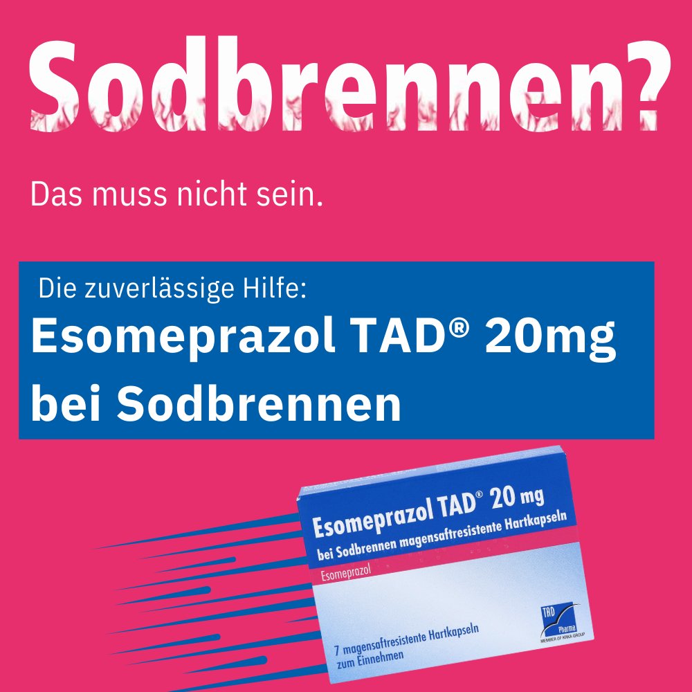ESOMEPRAZOL TAD 20 mg bei Sodbrennen msr.Hartkaps.