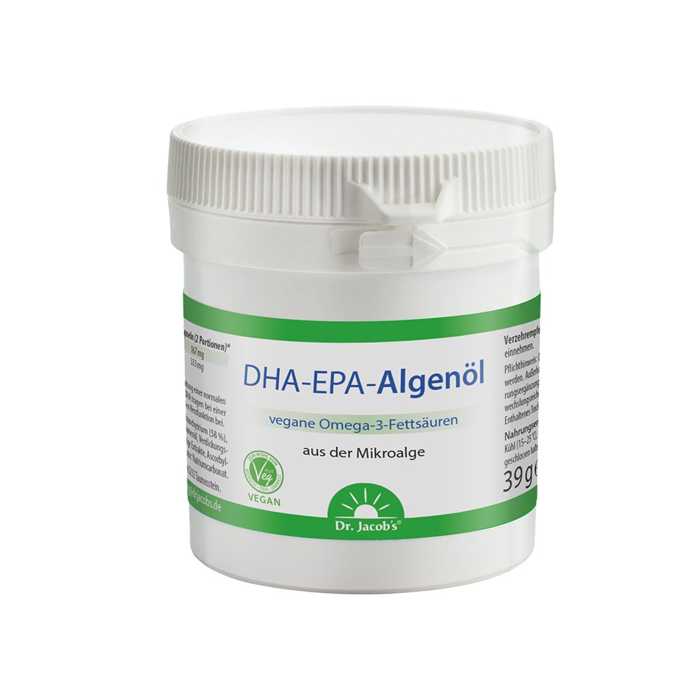 Dr. Jacob's DHA-EPA-Algenöl Kapseln Omega-3-Fettsäuren vegan