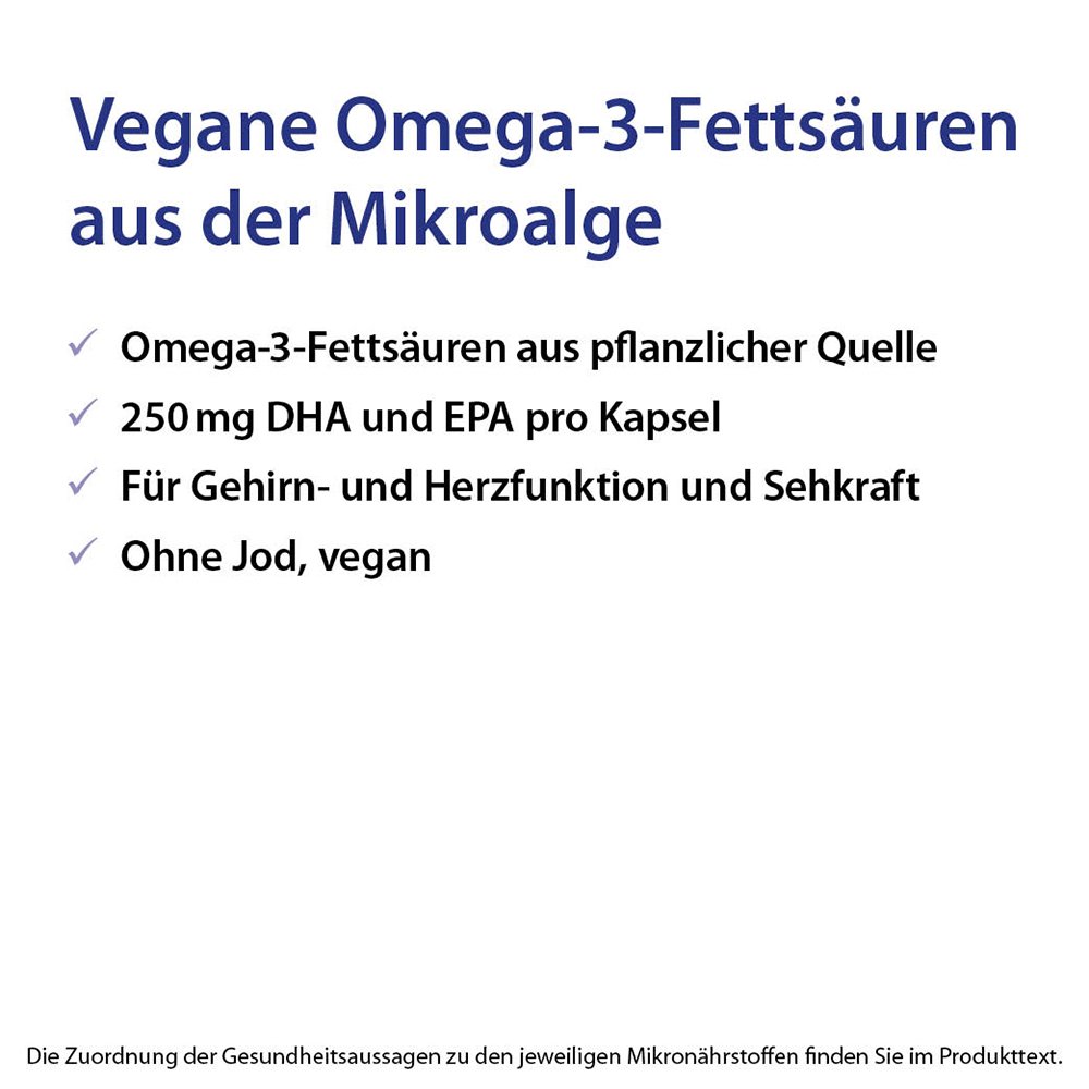 Dr. Jacob's DHA-EPA-Algenöl Kapseln Omega-3-Fettsäuren vegan