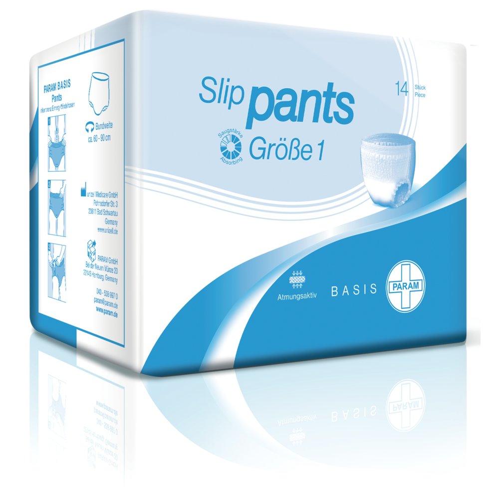 PARAM BASIS Slip-Pants, Größe 1, Bundweite: 60 - 90 cm, 14 Stück