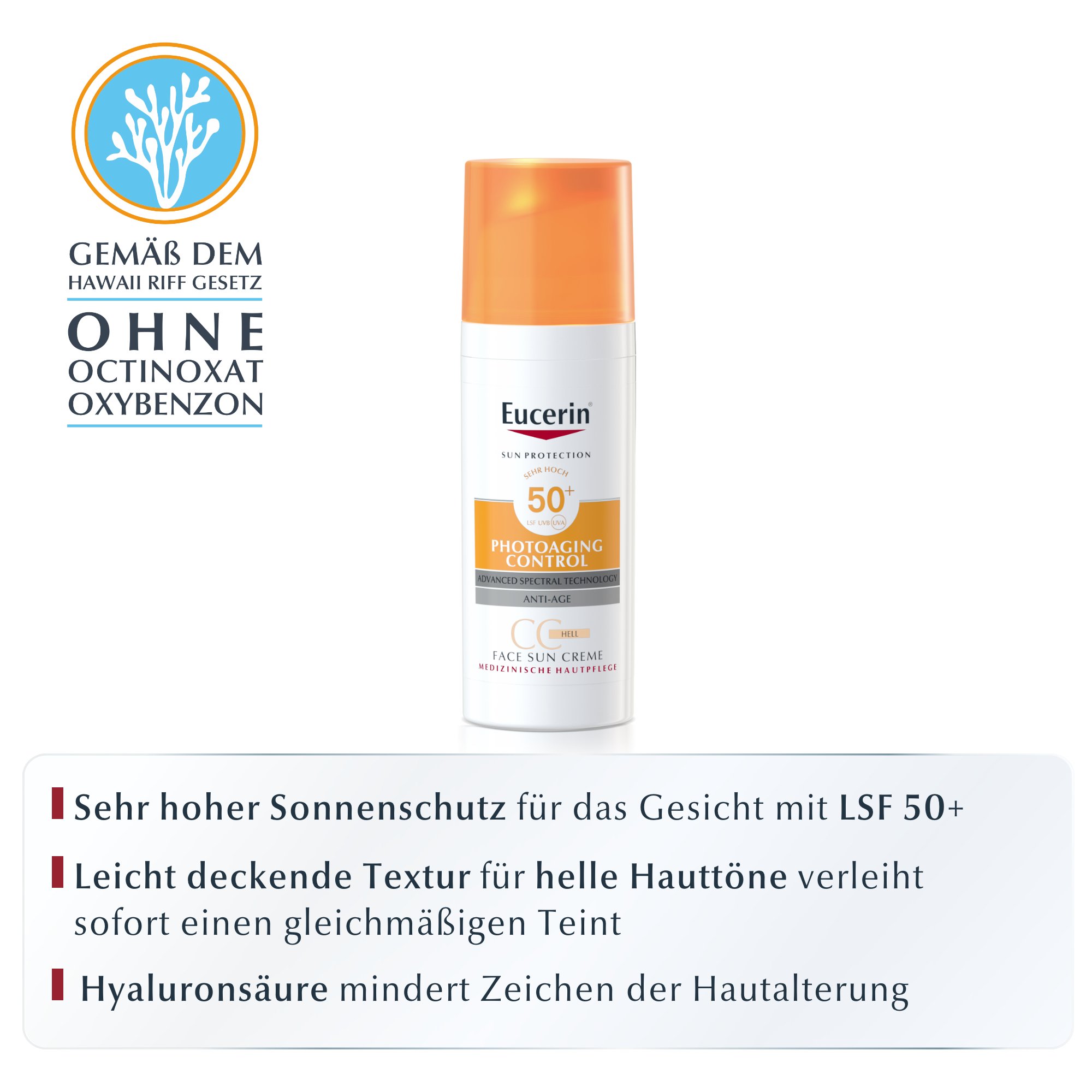 EUCERIN Sun CC Creme getönt hell LSF 50+