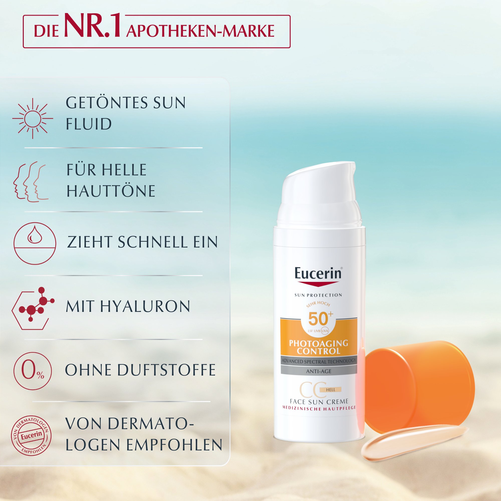 EUCERIN Sun CC Creme getönt hell LSF 50+