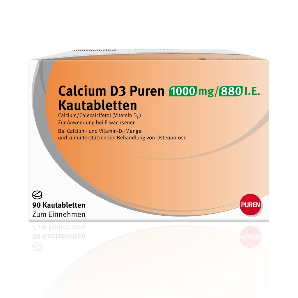 CALCIUM D3 Puren 1000 mg/880 I.E. Kautabletten
