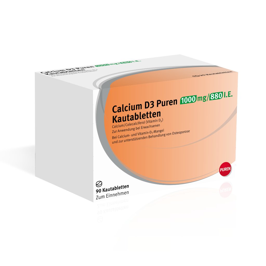 CALCIUM D3 Puren 1000 mg/880 I.E. Kautabletten