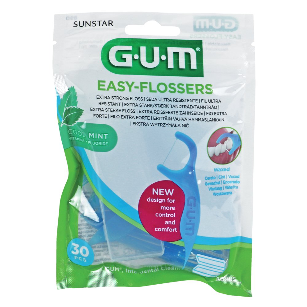 GUM Easy-Flossers Zahnseidesti.gew.mint+Reise-Et.