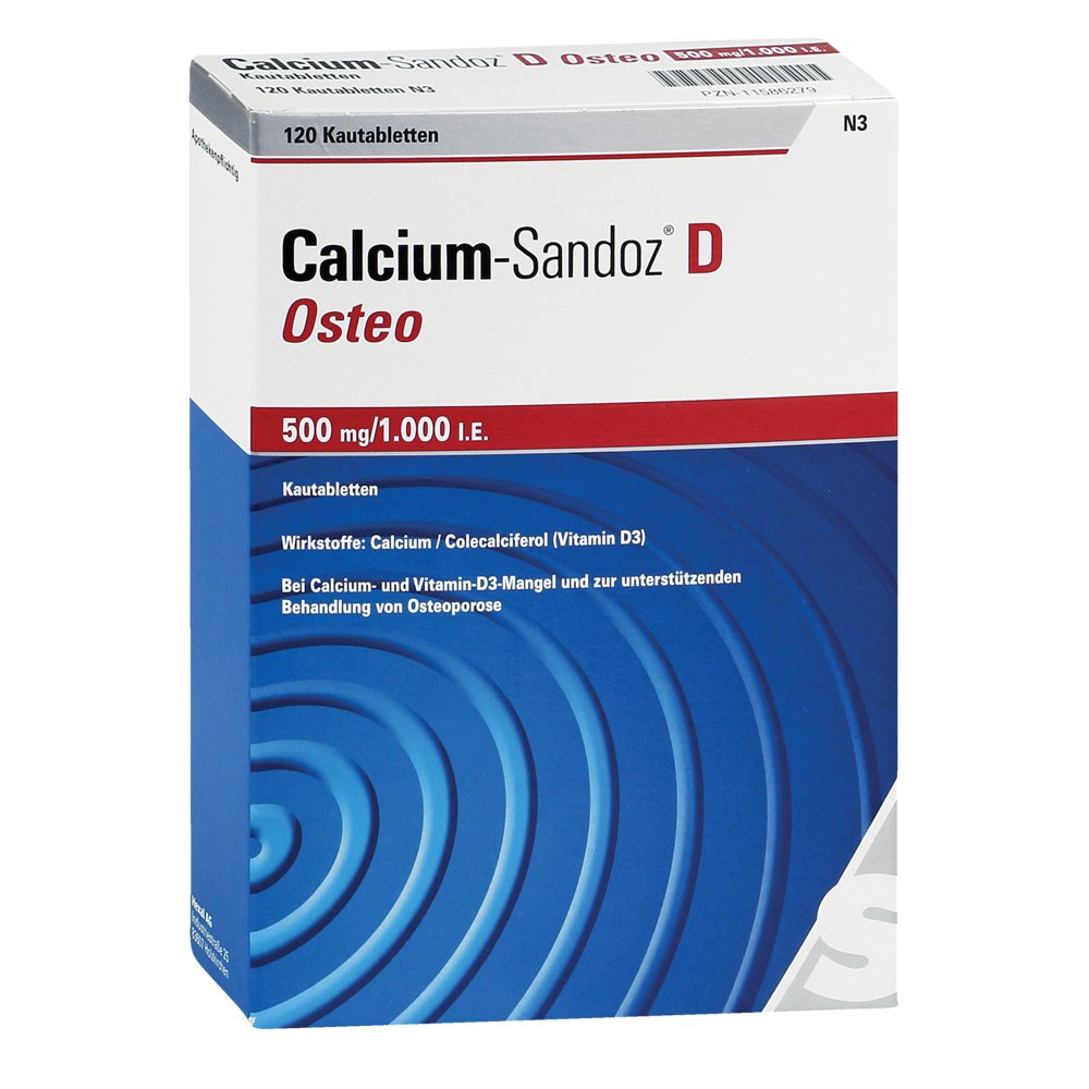 CALCIUM SANDOZ D Osteo 500 mg/1.000 I.E. Kautabl.