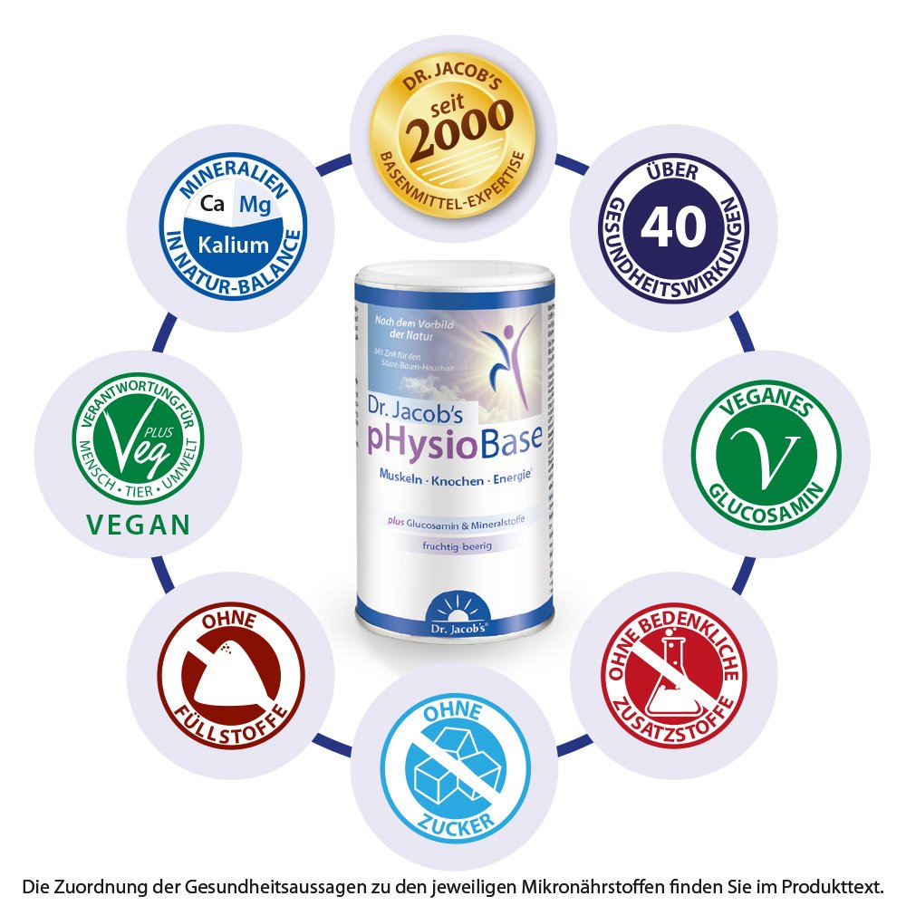 Dr. Jacob's pHysioBase Basen-Citrat-Basenpulver + Glucosamin