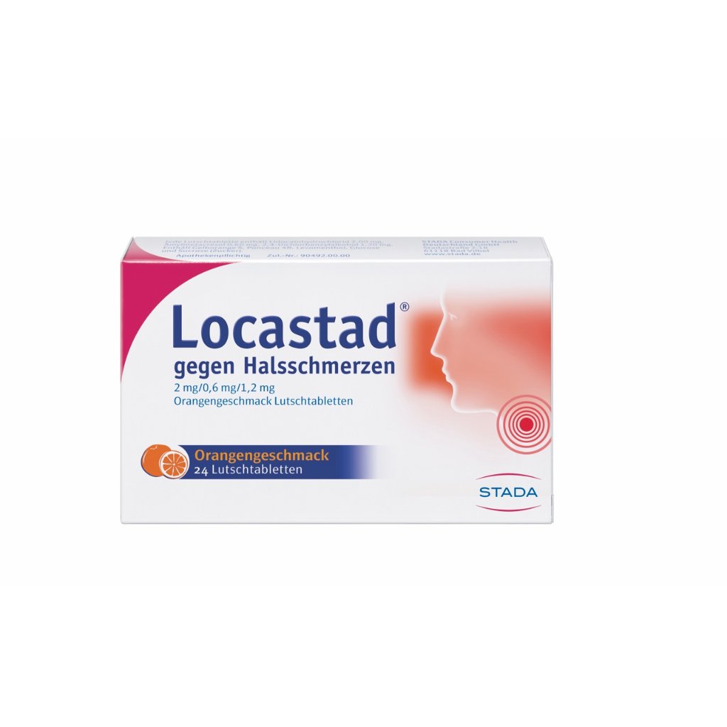 LOCASTAD gegen Halsschmerzen Orange Lutschtabl.