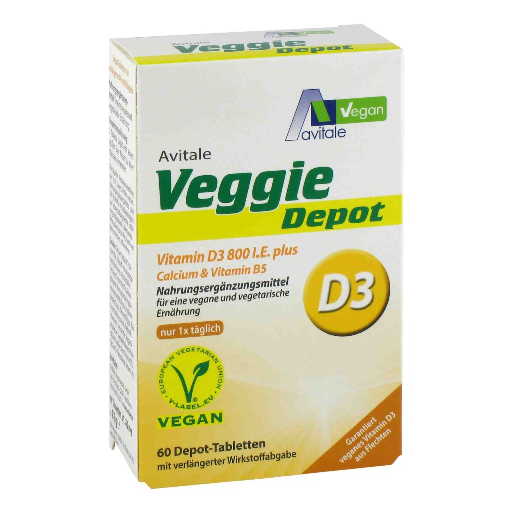 VEGGIE Depot Vitamin D3 800 I.E.+Calcium+B5 Tabl.