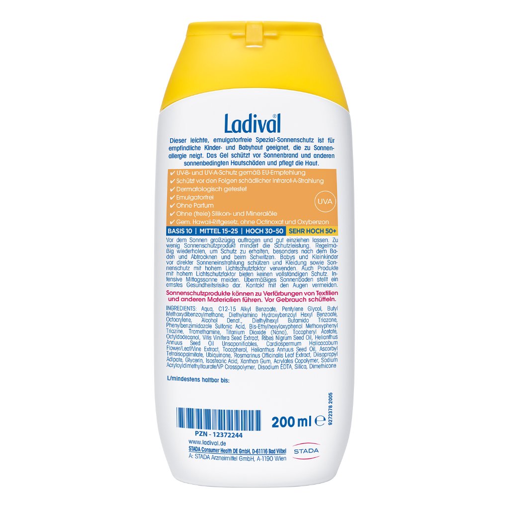 LADIVAL Kinder Sonnengel allergische Haut LSF 50+