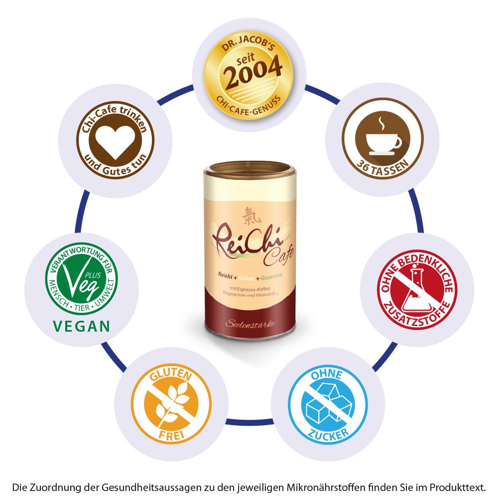 ReiChi Cafe Reishi-Pilz Espresso Kaffee Kokos vegan