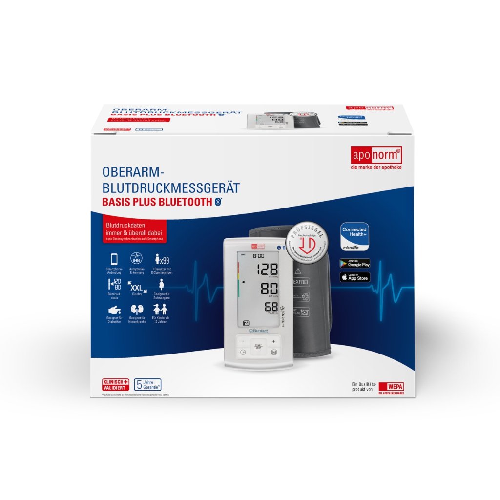 aponorm® Basis Plus Bluetooth® Oberarm-Blutdruckmessgerät