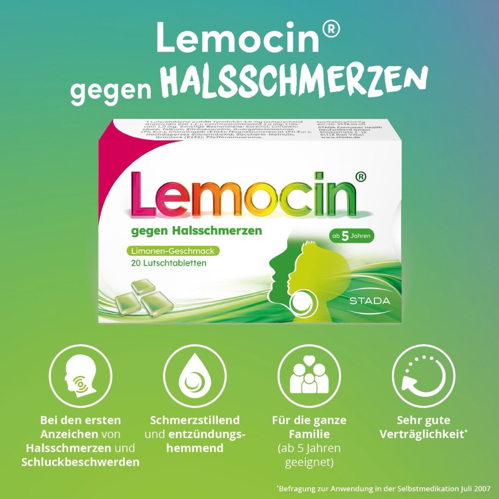 LEMOCIN gegen Halsschmerzen Lutschtabletten