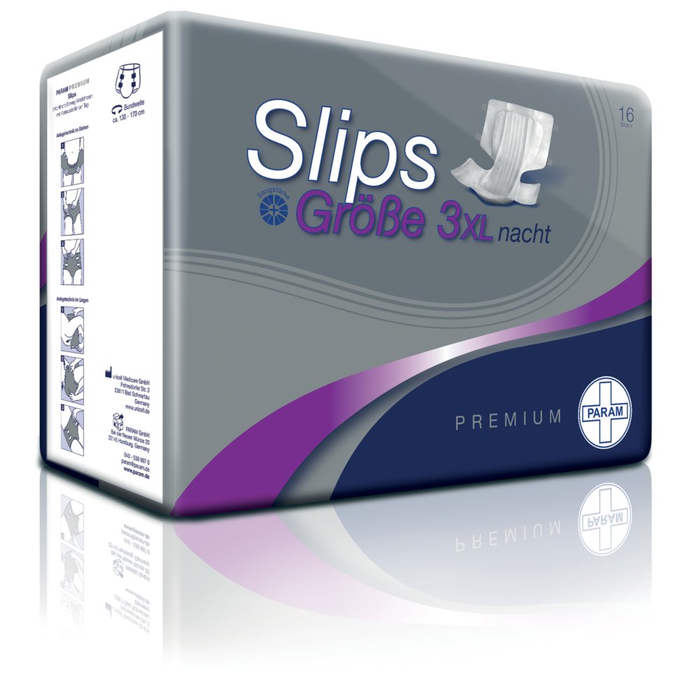 PARAM PREMIUM Slips Nacht, Größe 3XL, 130 - 170 cm, 16 Stück