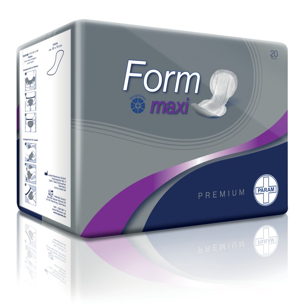 PARAM PREMIUM Form Maxi Anatomische Vorlage, 35 x 70 cm, 20 Stück