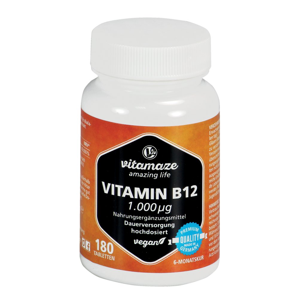 VITAMIN B12 1000 μg hochdosiert vegan Tabletten