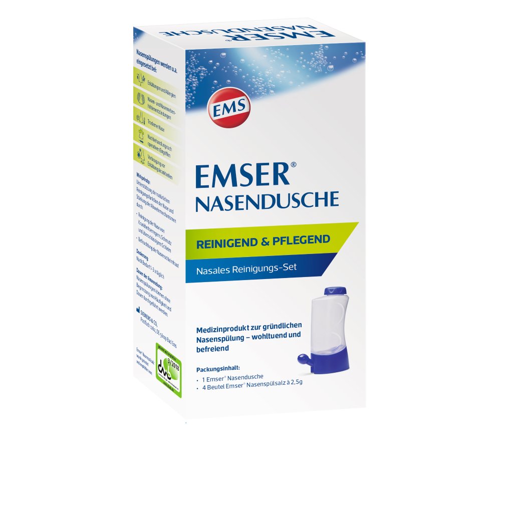 EMSER Nasendusche mit 4 Btl.Nasenspülsalz