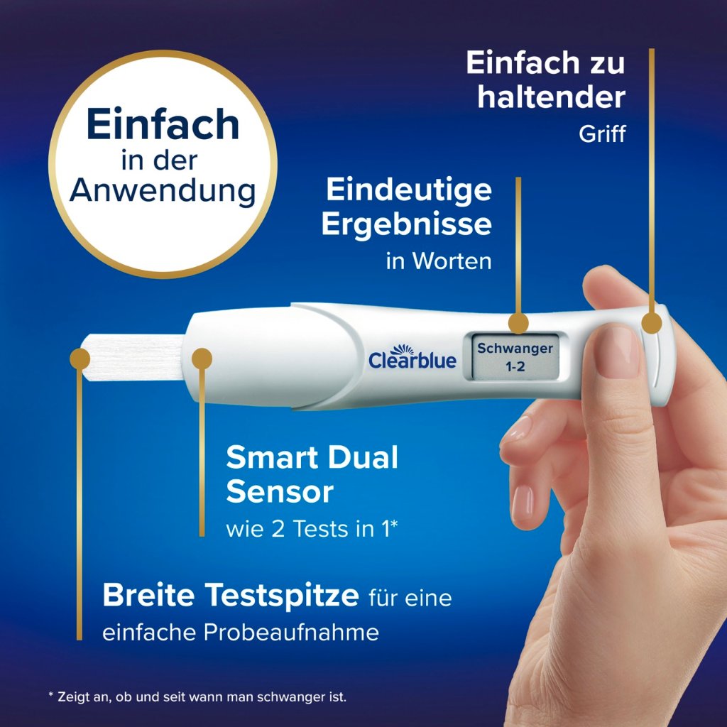 Clearblue Schwangerschaftstest Digital mit Worten &  Wochenbestimmung 2er