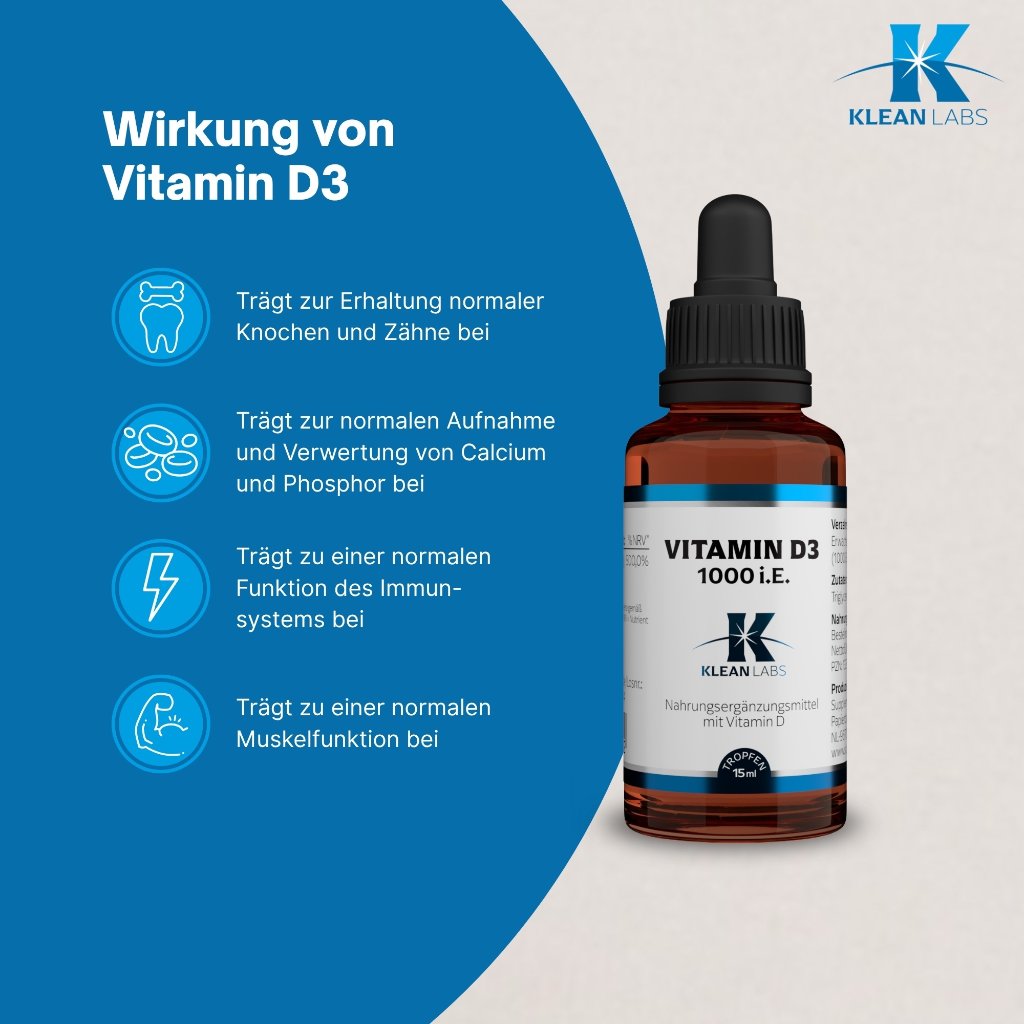 Klean Labs Vitamin D3 1000 i.E. pro Tropfen