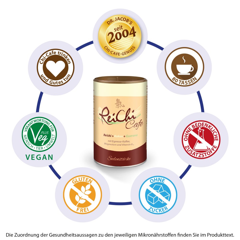 ReiChi Cafe Reishi-Pilz Espresso Kaffee Kokos vegan