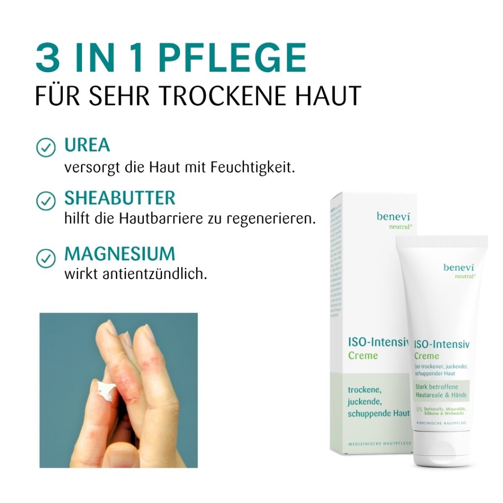 Pflege bei sehr trockener Haut, Juckreiz & Schuppung – mit 10 % Urea