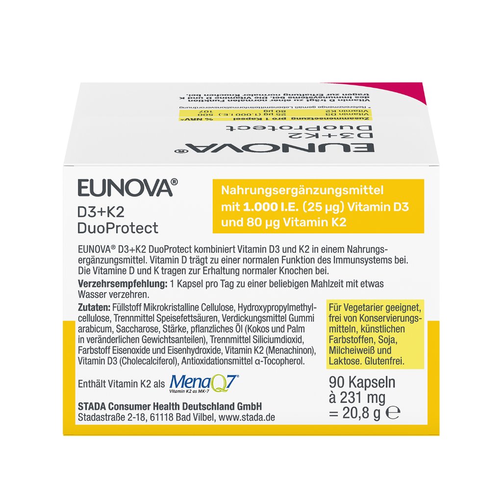 EUNOVA DuoProtect D3+K2 1000 I.E./80 μg Kapseln