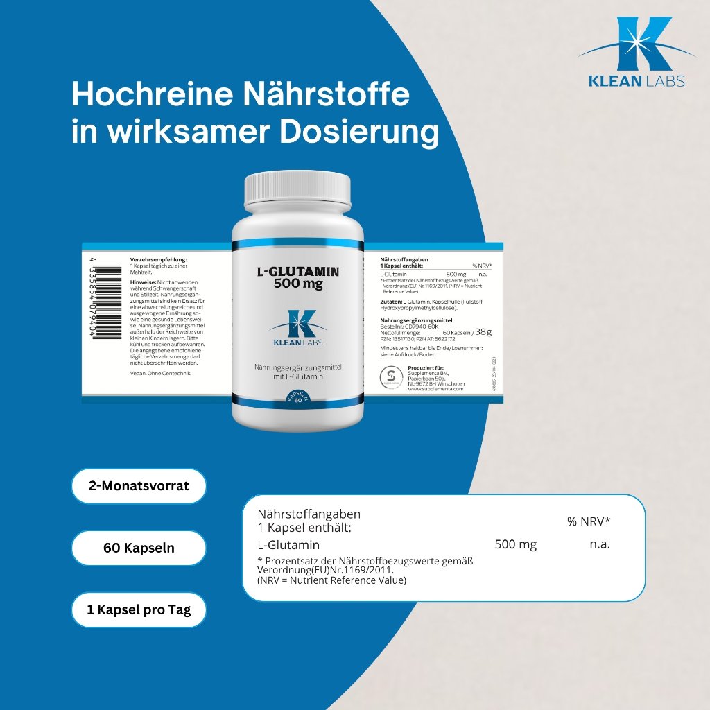 Klean Labs L-Glutamin 500 mg