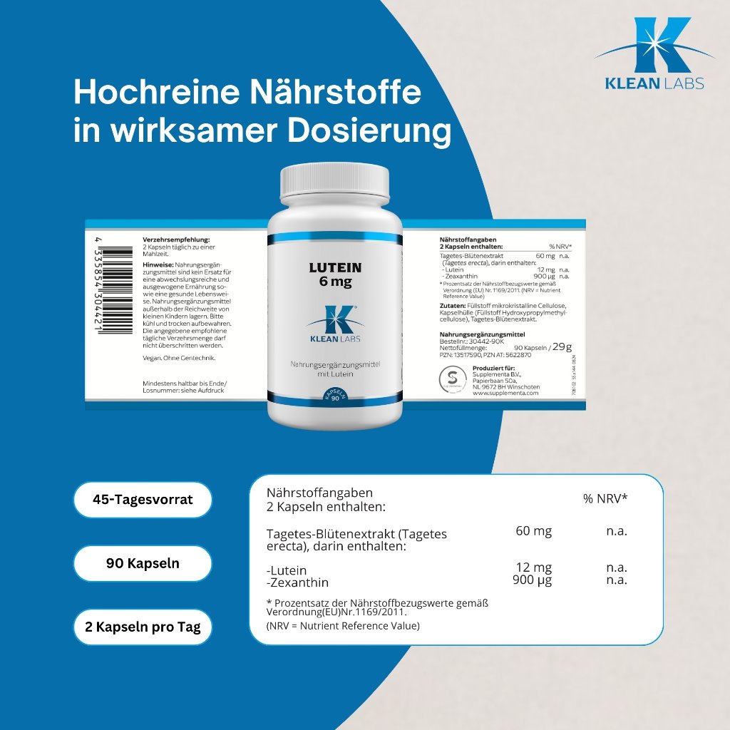 Klean Labs Lutein 6mg