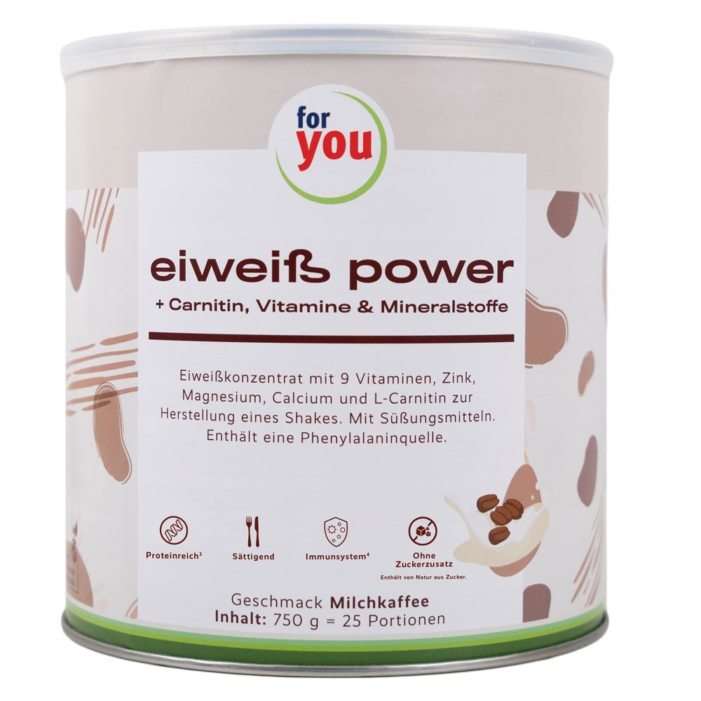 FOR YOU eiweiß power Milchkaffee Pulver
