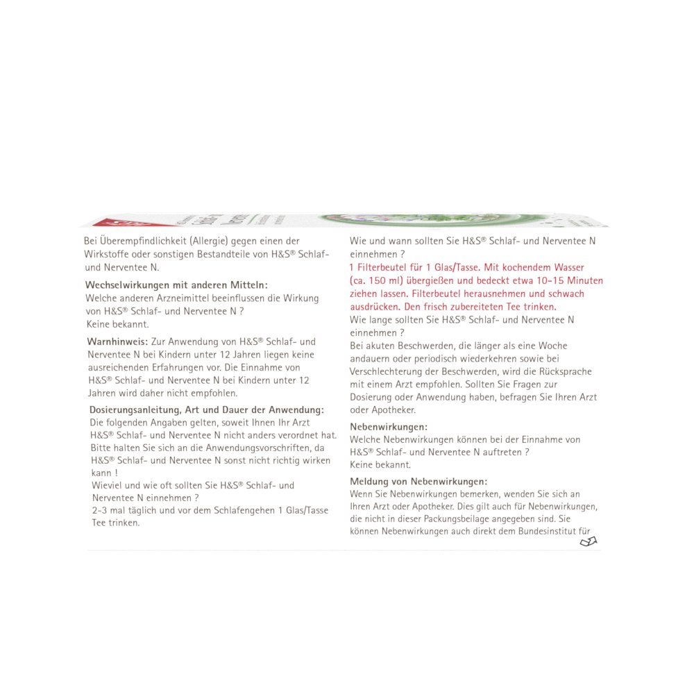 H&S Schlaf- und Nerventee N