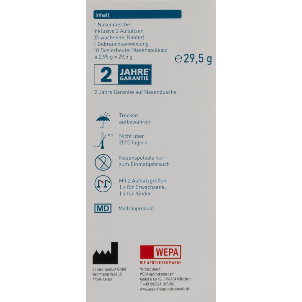 WEPA Nasendusche mit 10 Btl. Nasenspülsalz