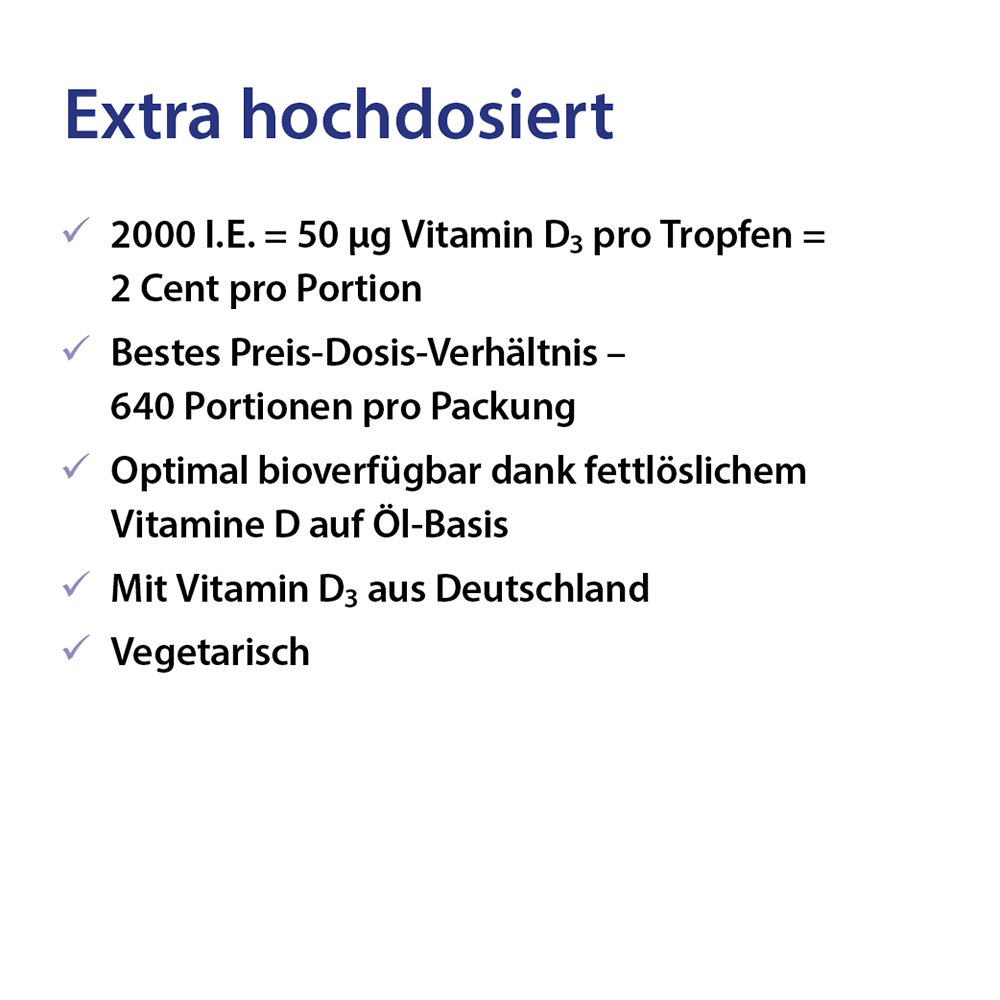 Dr. Jacob's Vitamin D3 Öl forte 2000 IE D3 hochdosiert 640 T