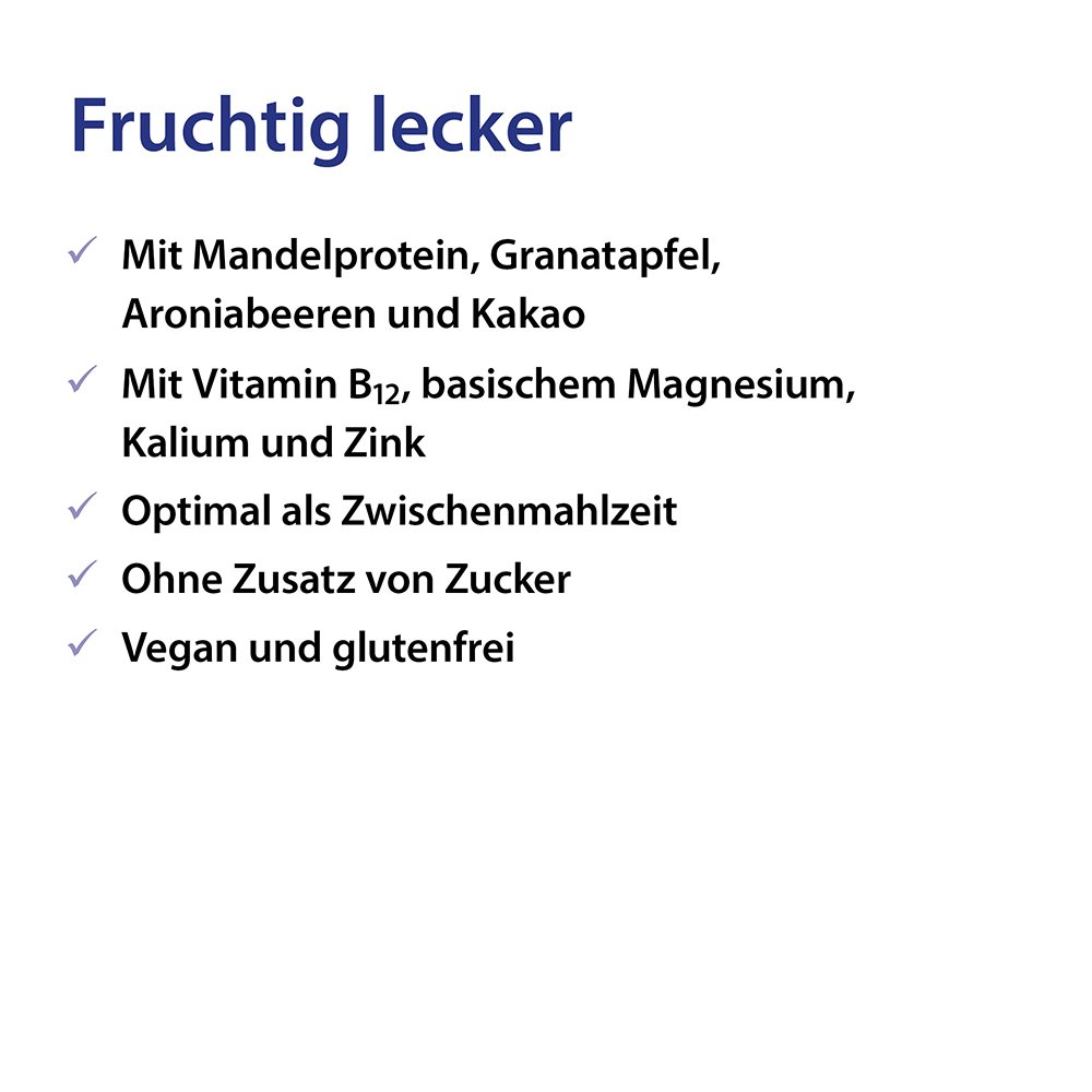 Dr.Jacob's Basen-Riegel Granatapfel Frucht Protein B12 vegan