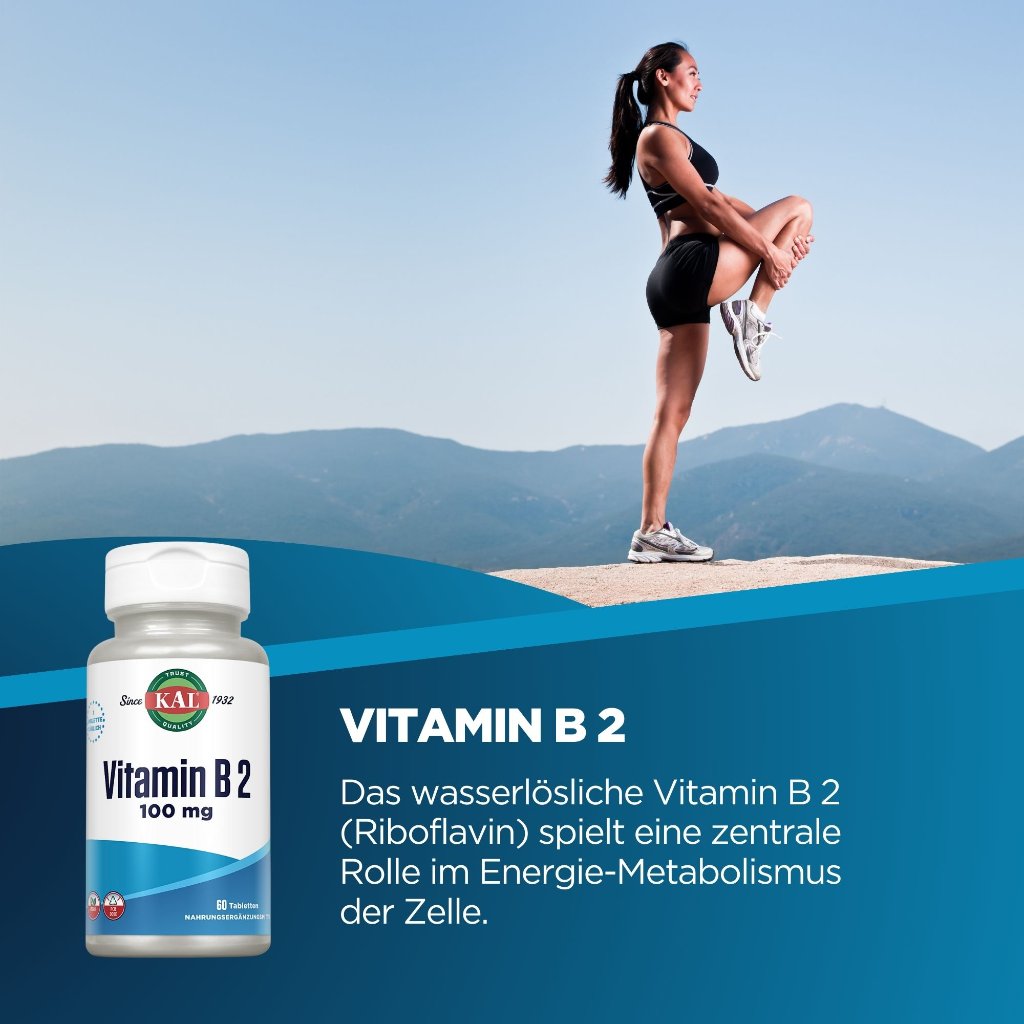 KAL Vitamin B2 Riboflavin 100 mg