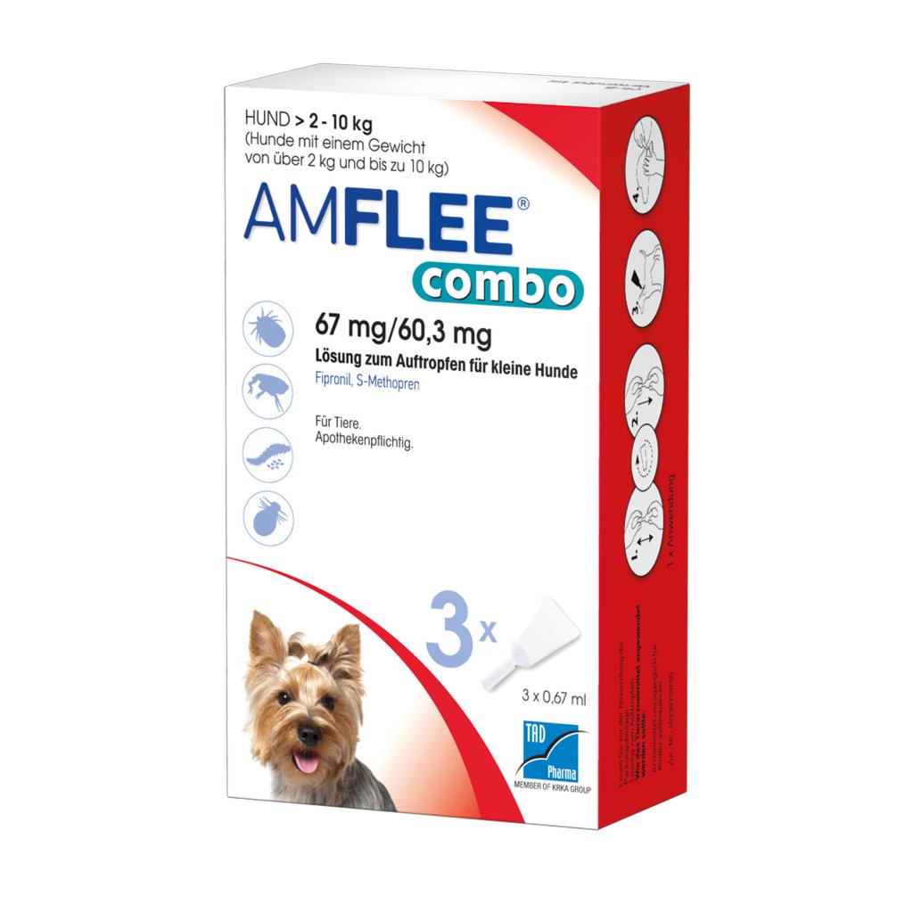 AMFLEE combo 67/60,3mg Lsg.z.Auftr.f.Hunde 2-10kg