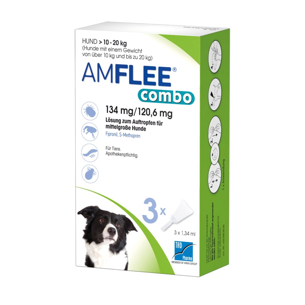 AMFLEE combo 134/120,6mg Lsg.z.Auf.f.Hunde 10-20kg