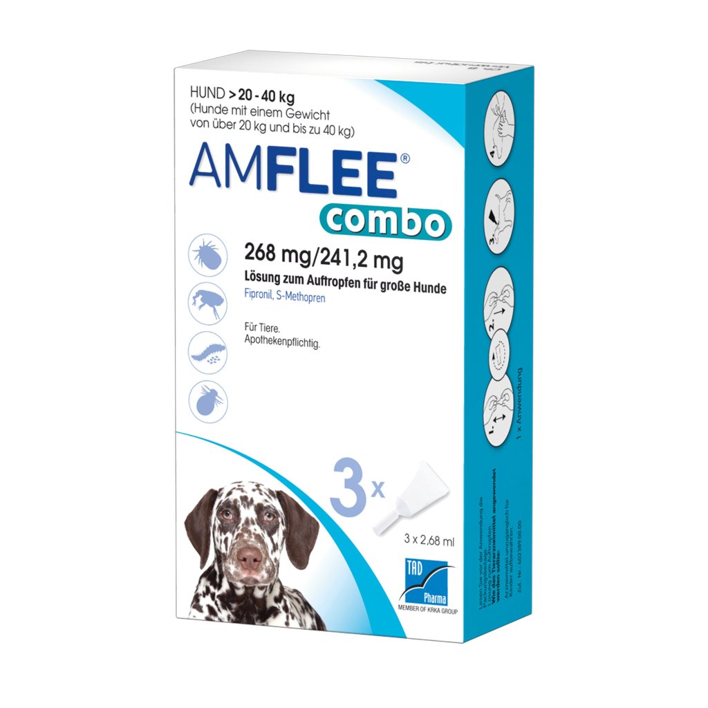 AMFLEE combo 268/241,2mg Lsg.z.Auf.f.Hunde 20-40kg