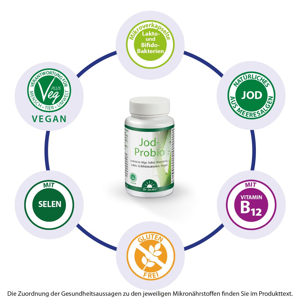 Dr. Jacob's Jod-Probio Selen B12 Milchsäurebakterien vegan