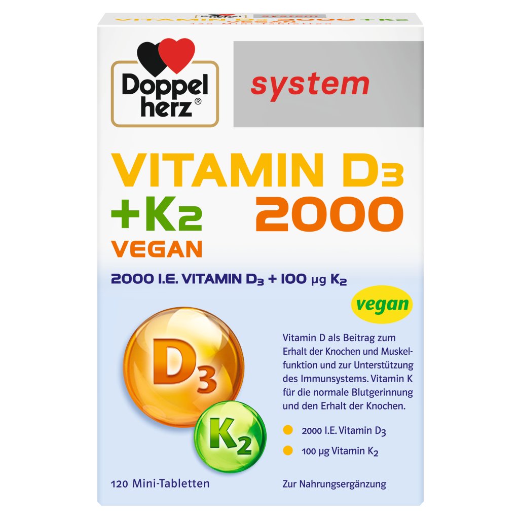 Doppelherz system VITAMIN D3 2000 + K2 VEGAN