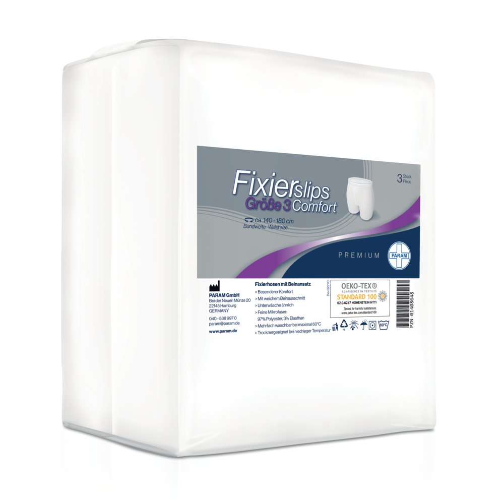 PARAM Fixierslips Comfort, Größe 3, Bundweite: 140 - 180 cm, 3 Stück